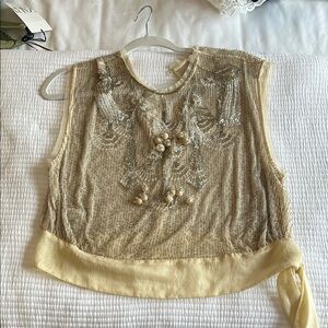 Embellished Gold Sleeveless Top